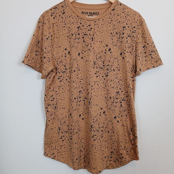 Five Points Industry T-Shirt Men Large Splatter Print Streetwear Urban Grunge - Picture 1 of 10